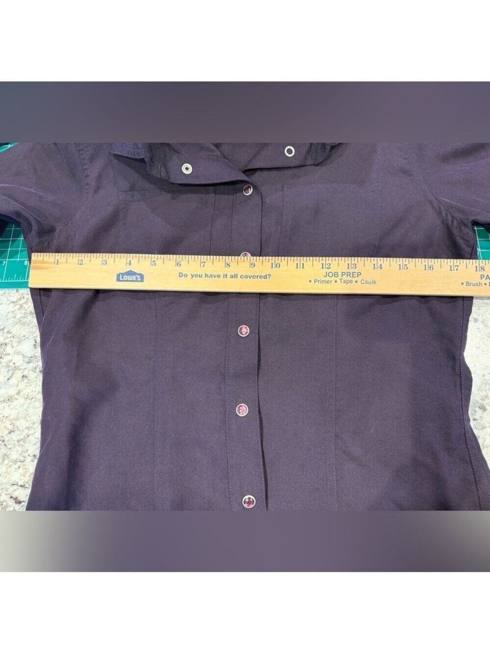 Liz Claiborne Lizwear Petite Button Up Shirt Purple Long Sleeve Small Petite - Picture 5 of 10